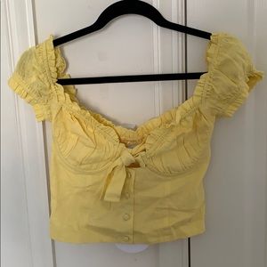 Princess Polly Elouise Crop Top Yellow